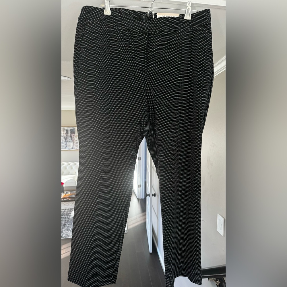Ann Taylor Factory 14 P Curvy Straight Leg Pant Polka Dot